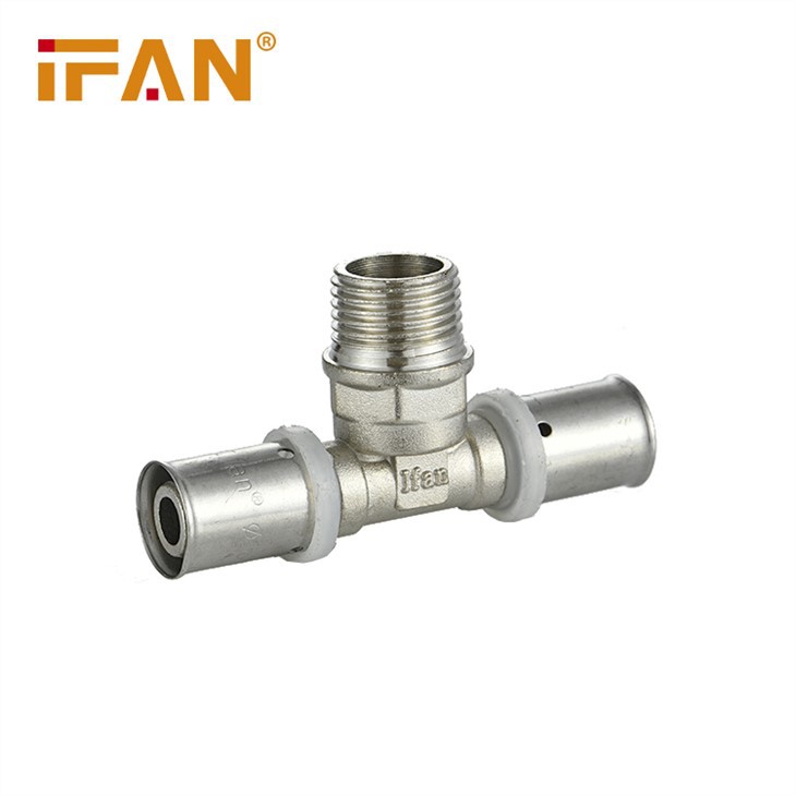 Brass Press Fitting Male Tee
